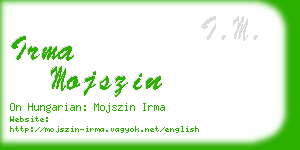 irma mojszin business card